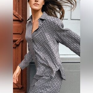 Zara Geometric satin effect set NWOT